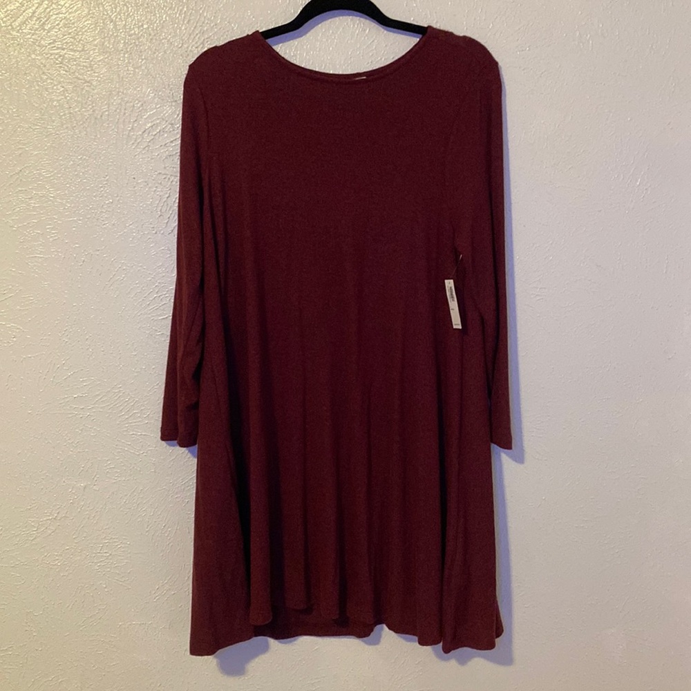 Burgundy heathered T-shirt dress